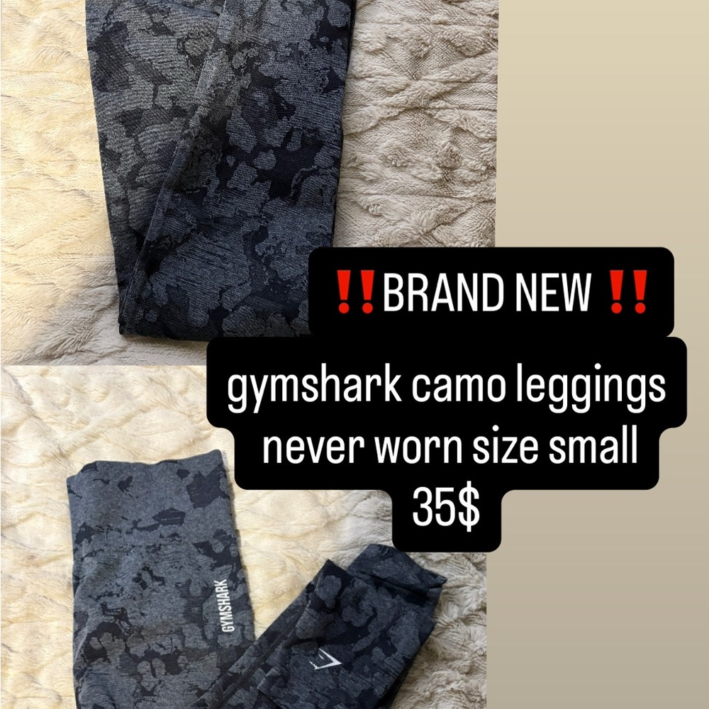 Gymshark Kids Camo Leggings - Dark Gray